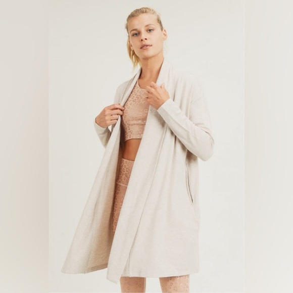 Mono B Longline Open-Front Cardigan with Back Yoke SZ SM - Picture 1 of 7